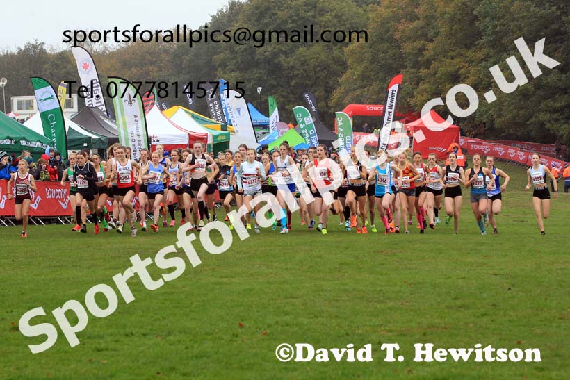Womens Under-17s, 2022 National Cross Country Relays, Berry Hill Park, Mansfield.  Photo: David T. Hewitson/Sports for All Pics